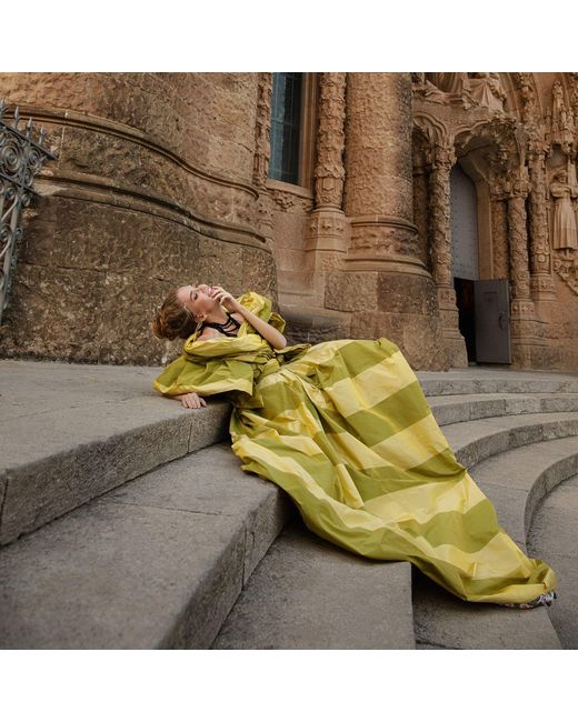 Miro Misljen Green Ballon Dress