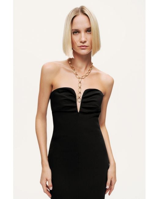 Nocturne Women's Black Strapless Sweetheart Midi Pencil Dress Nocturne Women's Black Strapless Sweetheart Midi Pencil Dress