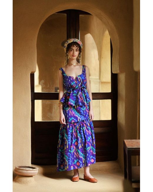 Maison Qala Blue Stamp Coord Set