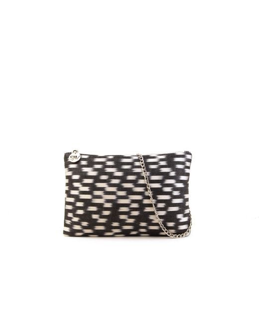 SJW BAGS LONDON Black Aquila Ikat Clutch Bag