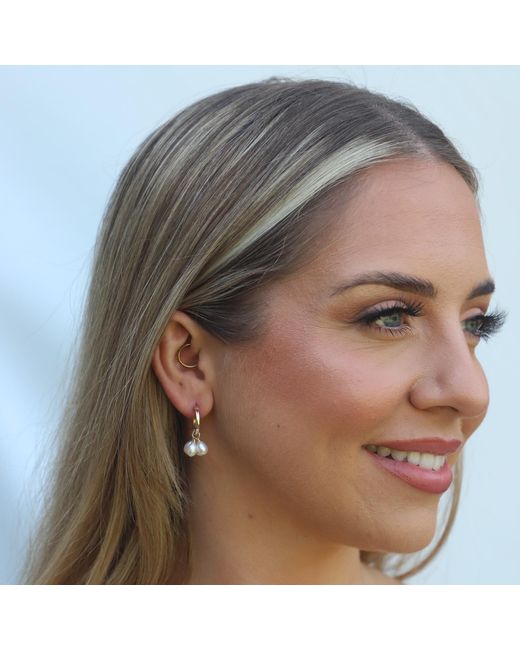 Kiri & Belle Metallic Harlow Pearl Cluster Hoop Filled Earrings