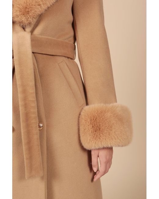 Santinni Brown Marlene Cashmere & Wool Coat