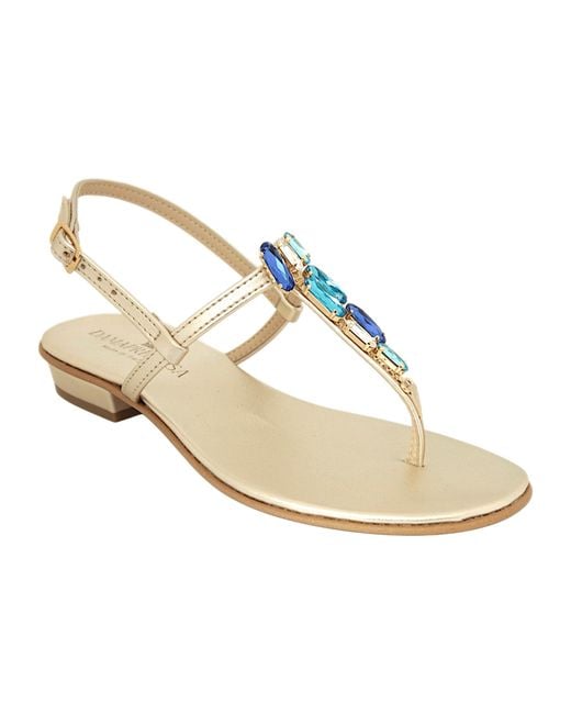 DAMAPREZIOSA Metallic Selene Sapphire Jewel Sandal