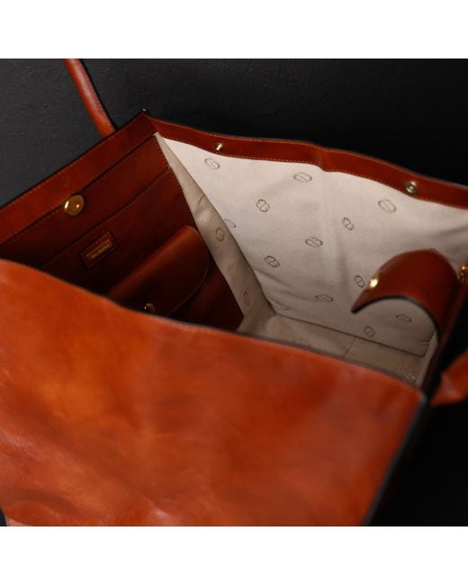 Time Resistance Red Leather Handbag Tote Bag For