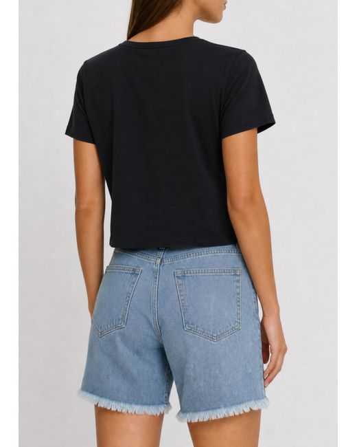 NOEND Black Cotton Modal Slub Crew Tee