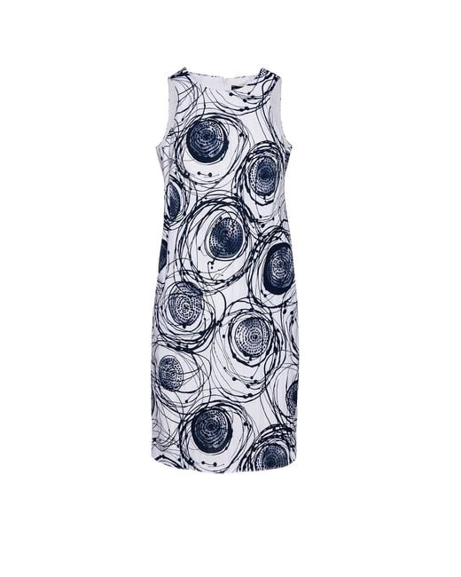 Conquista Blue Print Sleeveless Sack Dress