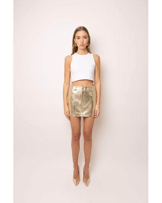 Amy Lynn White Milena Metallic Mini Skirt