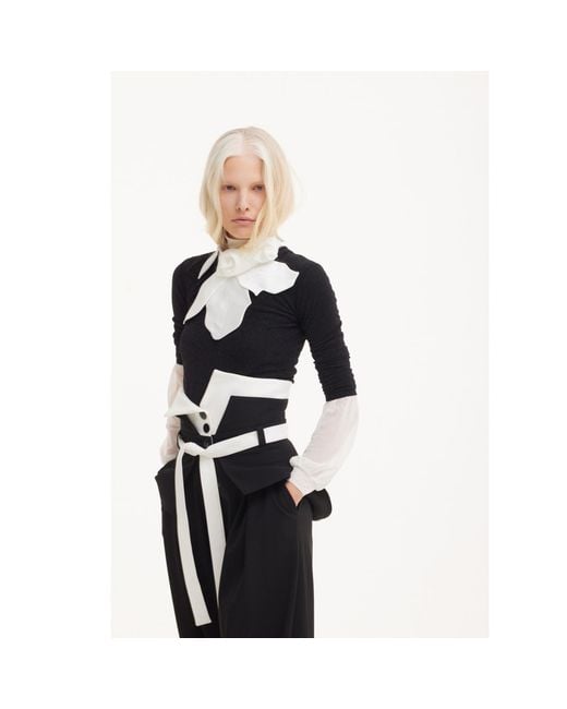 Julia Allert Black Flared Pants With Corset Waistband