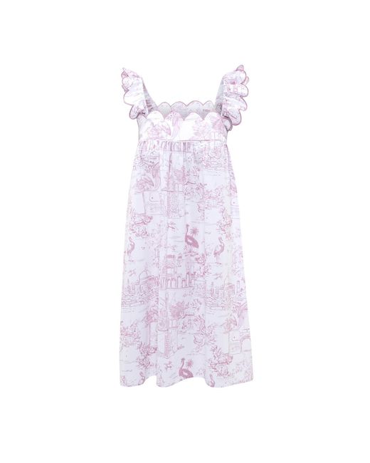 Love Letters X Purple Toile Nightie Short