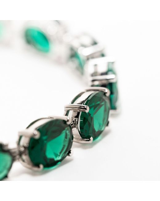 Belinda Jewelz Green Kierra Oval-Cut Emerald Tennis Bracelet