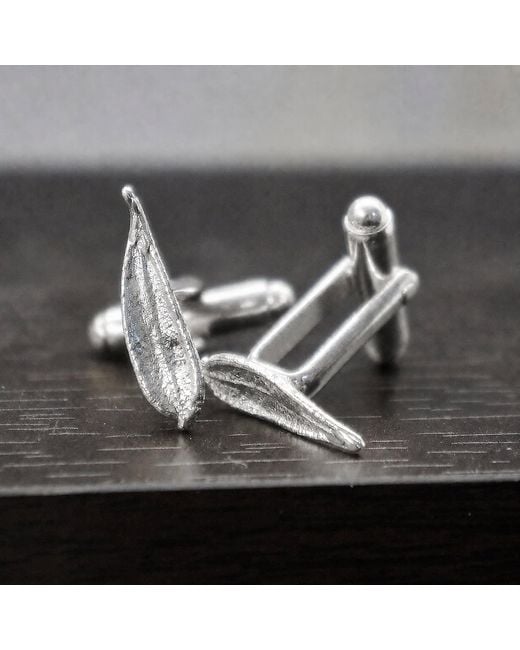 Mother Nature Jewelry Metallic Leaf Cufflinks, Suit Accessories for men