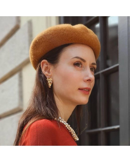 Farra Metallic Flower Agate Statement Earrings