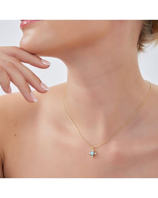 Spero London Metallic Moonstone Sterling Pendant Necklace With Fine Italian Chain