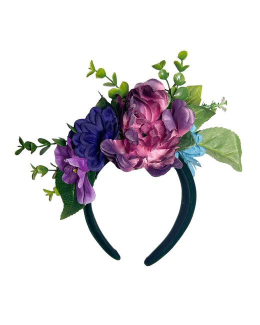Natalia Petruch Pink Sylvana Velvet Flower Headband