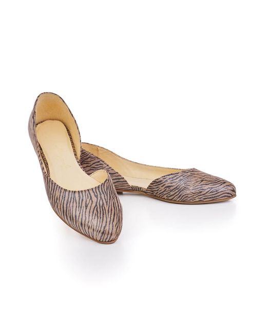 Mandragora Design Pink Neutrals Zora Ballerina Shoes With Special Zebra Stripes