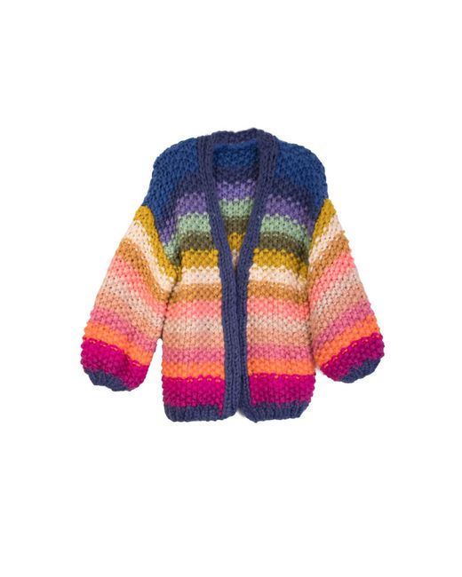 Saachi Blue Knitted Dark Multi Cardigan
