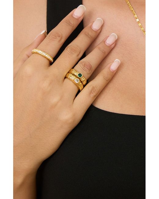 Classicharms Metallic Sylvie Molten Emerald Stackable Ring