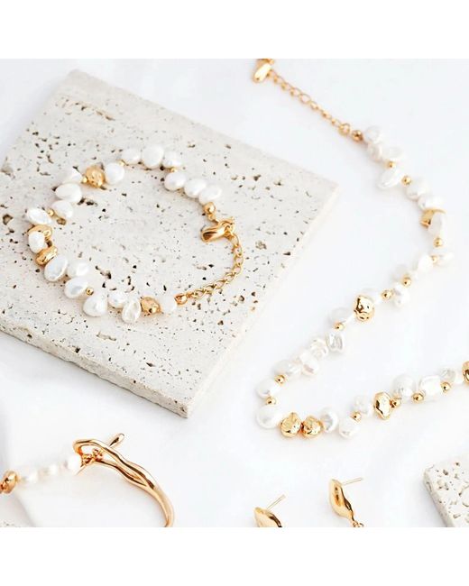 Angel Barocco Metallic Natural Pearl Bracelet