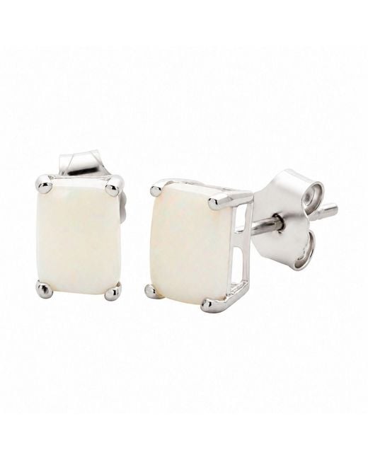 Belinda Jewelz White Opal Stud Earrings