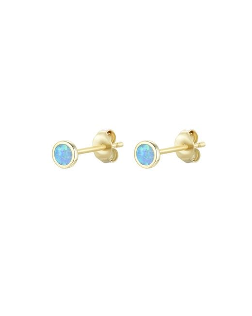 KAMARIA Metallic Mini Round Opal Stud Earrings