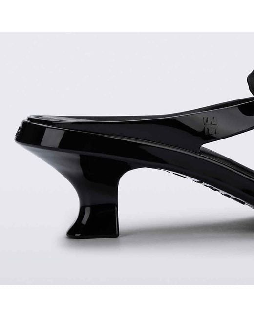 Melissa Black Thong Kitten Heel Petals