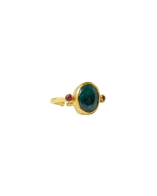 Ottoman Hands Multicolor Lucia Emerald Cocktail Ring