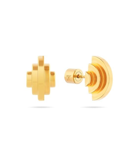 Meulien Metallic Multi Semicircle Geometric Stud Earrings