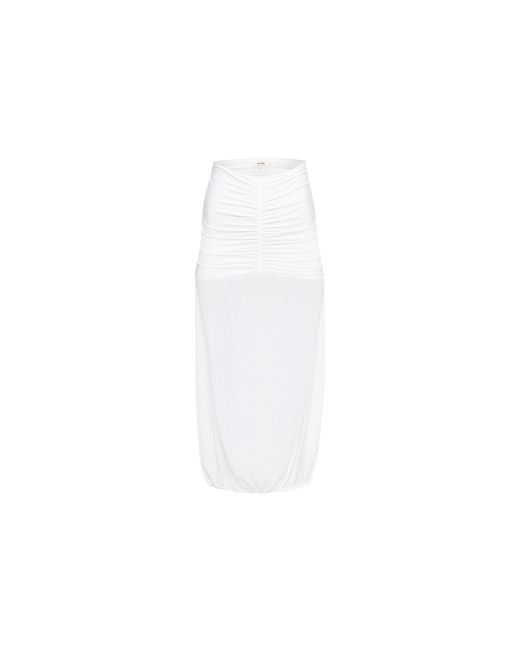 Sélone White Ellen Pleated Balloon Skirt