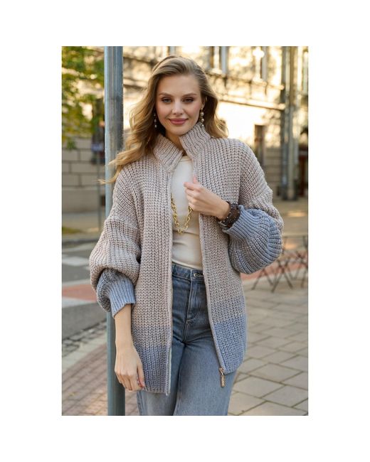 Saachi Brown Zip Up Sequin Cardigan