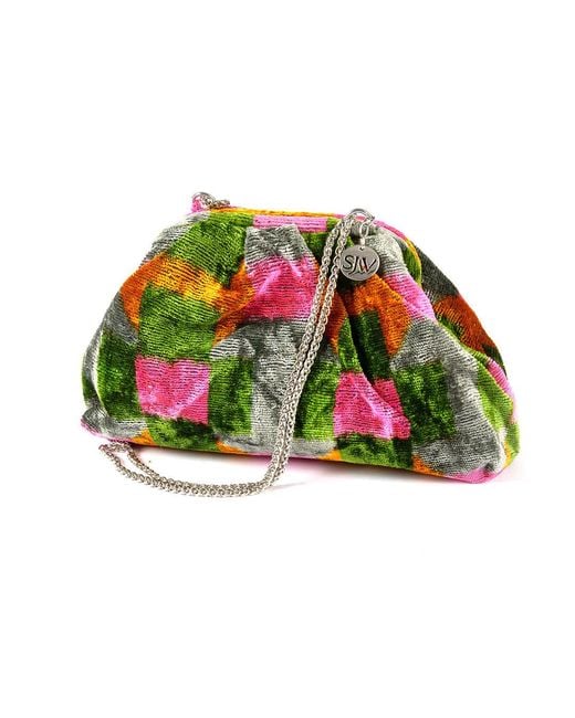 SJW BAGS LONDON Green Victoria Ikat Multicolour Bag