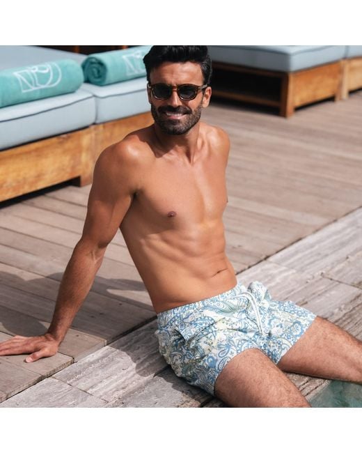 Mihara Blue Swim Trunks for men
