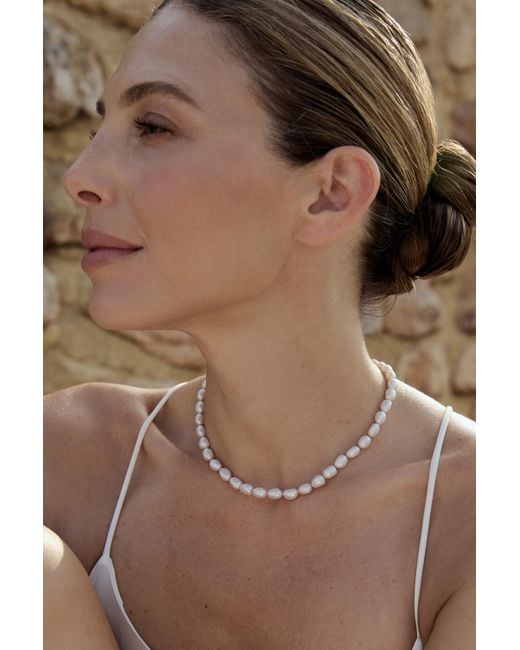 Chiara Tedeschi Jewellery White Baroque Pearl Necklace & Colored Thread