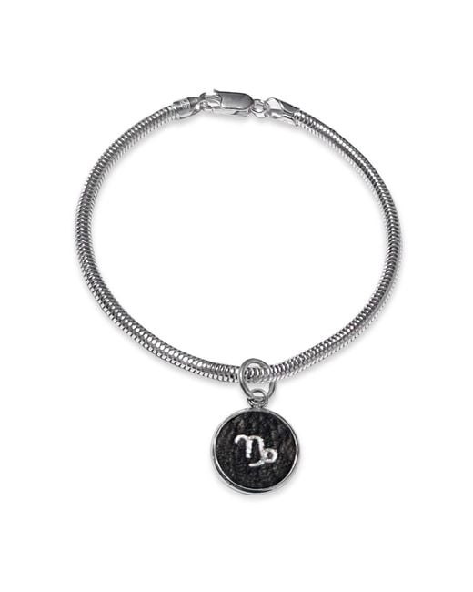 N'damus London Metallic Capricorn Zodiac Astrolab Leather & Sterling Bracelet