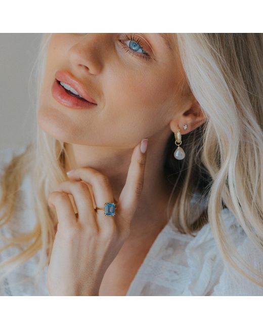 Dainty London Blue Ocean Topaz Ring