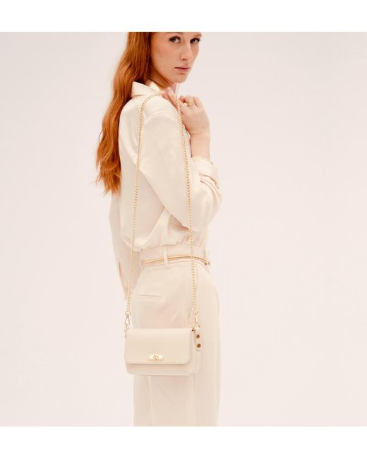 Apatchy London White Neutrals The Maisie Mini Stone Leather Bag