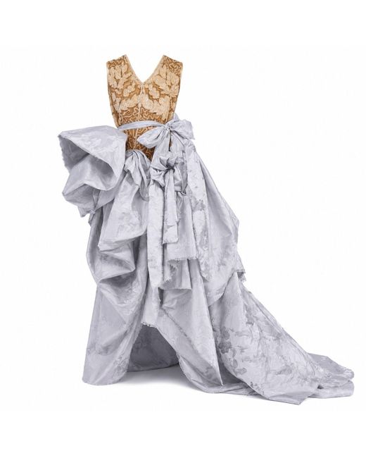 Miro Misljen Blue Draped Couture Dress