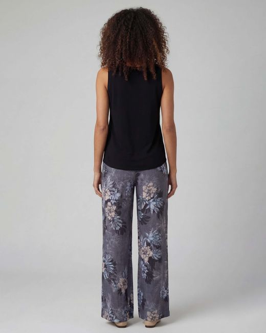 Lords of Harlech Blue Lillian Exotic Floral Wide-Leg Pant for men