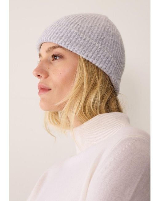 Loop Cashmere White Cashmere Beanie