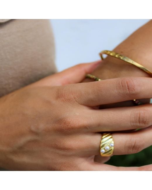 1610Istanbul Metallic Istanbulite Prinkipo Pearl Ring