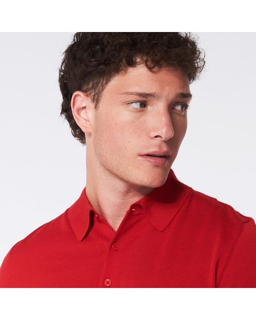 George Patrick Red Candy Cashmere Polo Shirt for men