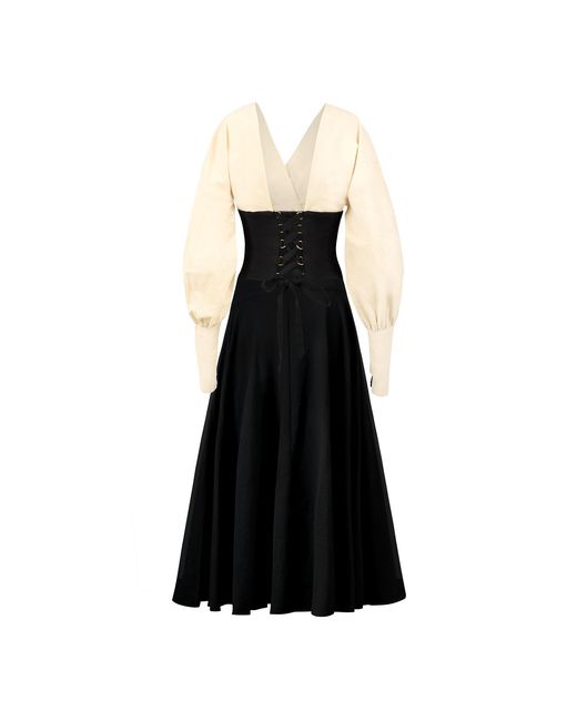 ALINA CERNĂTESCU Black Signora & Midi Cotton Corset Dress