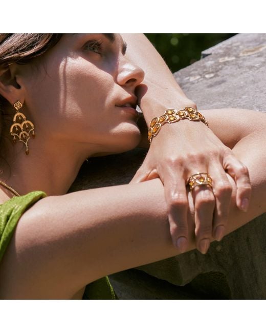 Retro Chic Metallic Celestial Waltz Ring