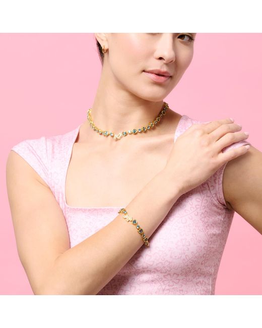 Cloud Haven Metallic Heart Crystal Logo Bracelet
