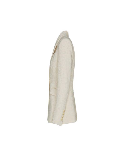 The Extreme Collection White Neutrals Double-Breasted Blazer Ivory Giotto