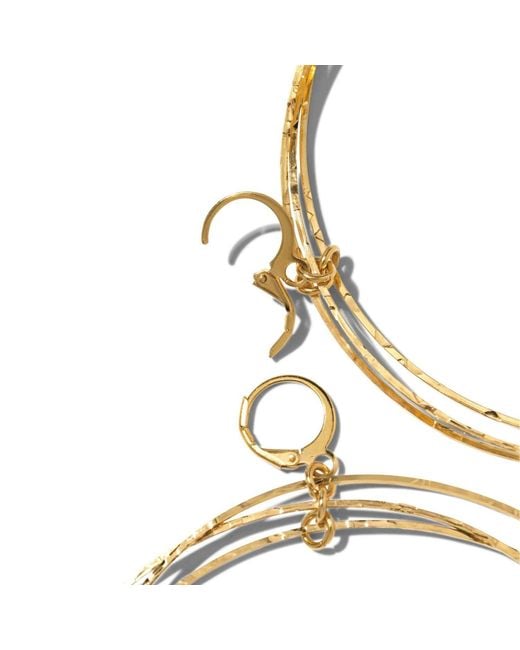 Jaredjamin Metallic Large Triple Halo Hoop Earrings