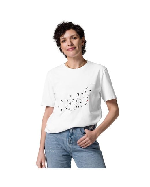 Anchor and Crew White Birds Where's William Going? Organic Cotton T-Shirt
