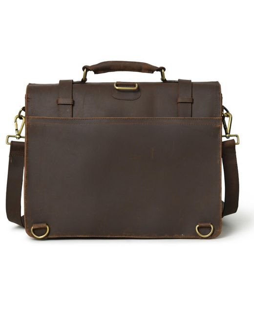 Dötch Leather Black Lakshan Leather Messenger Laptop Bag for men
