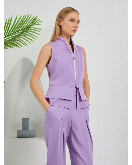 Lumina Eligma Purple Construct Vest Suit & Pants Ensemble