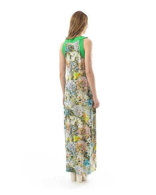 Conquista Green Floral A Line Maxi Dress