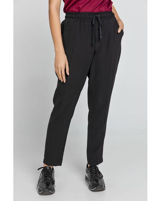 Conquista Black Crepe Pants By